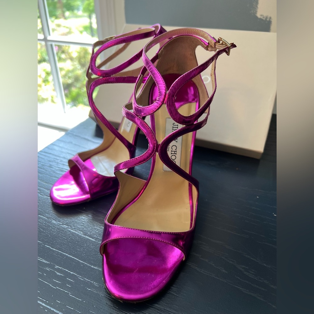 Jimmy Choo Lance mirror leather orchid. - Picture 2 of 10